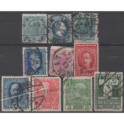 Autriche: Lot De 10 Timbres Représentant Des Souverains.