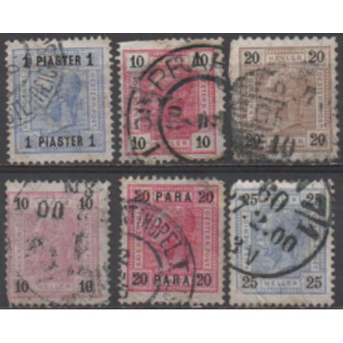 Autriche: Lot De 6 Timbres Représentant L'empereur François Joseph.