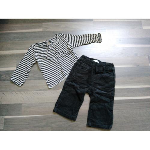 Ensemble Tshirt Ml + Pantalon Monoprix 12 Mois