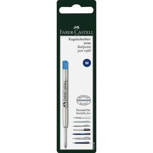 Faber-Castell Blister Recharge Stylo-Bille M - Bleu