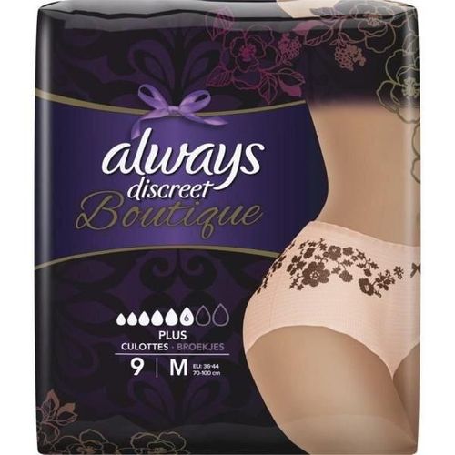 Culottes Pour Fuites Urinaires Always Discreet Boutique - Taille M - Incontinence Moderee A Forte - Lot De 9 