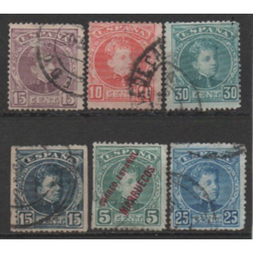 Espagne: Lot De 6 Timbres De La Même Série.