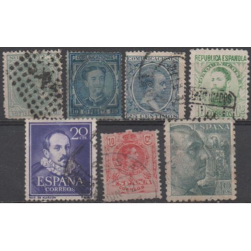 Espagne: Lot De 7 Timbres Représentant Des Célébrités.