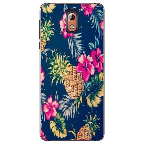 Coque Nokia 3.1 2018 Ananas Fleur Rose Tropical Exotique Hawaii Aloha