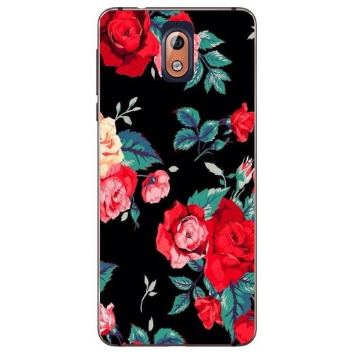 Coque Nokia 3.1 2018 Fleur Rose Rouge Vintage