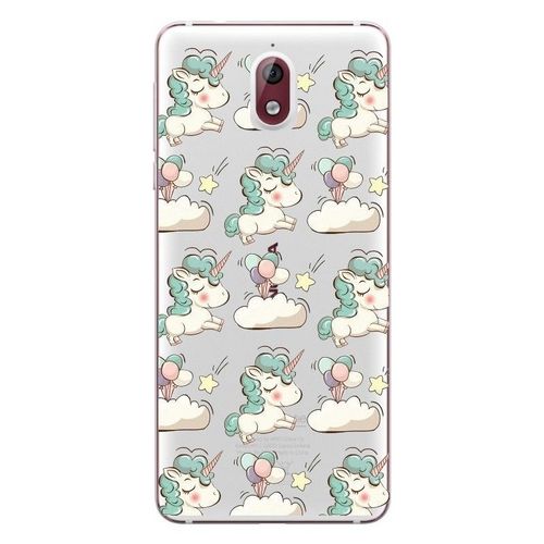 Coque Nokia 3.1 2018 Licorne Nuages Unicorn Cute Kawaii Transparente