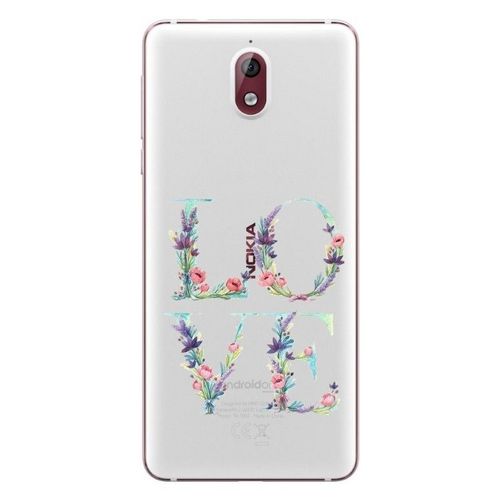 Coque Nokia 3.1 2018 Love Coquelicot Fleur Pastel Violet Rose Vintage Retro