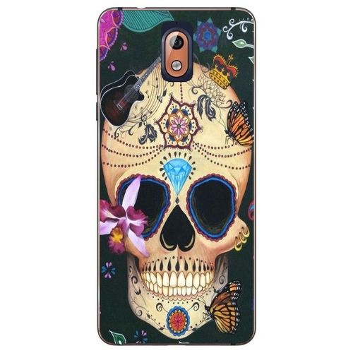 Coque Nokia 3.1 2018 Mort Calavera Queen Music Papillon Fleur Tatoo