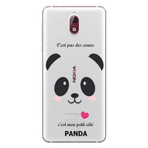 Coque Nokia 3.1 2018 Panda Coeur Rose Cute Kawaii Transparente