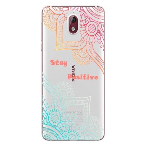 Coque Nokia 3.1 2018 Mandala Positive Aztec Rose Bleu Transparente