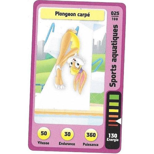 N° 025 /108 Carte Auchan 2014 La Fete Du Sport Looney Tunes Sports Aquatiques Plongeon Carpé