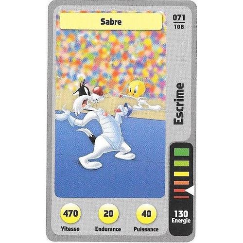 N° 071 /108 Carte Auchan 2014 La Fete Du Sport Looney Tunes Escrime Sabre