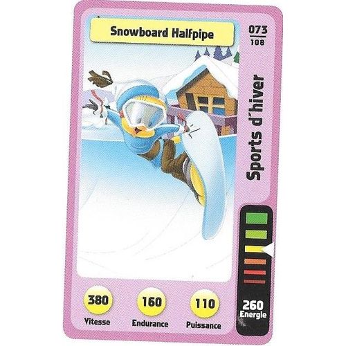 N° 073 /108 Carte Auchan 2014 La Fete Du Sport Looney Tunes Sports D'hiver Snowboard Halfpipe