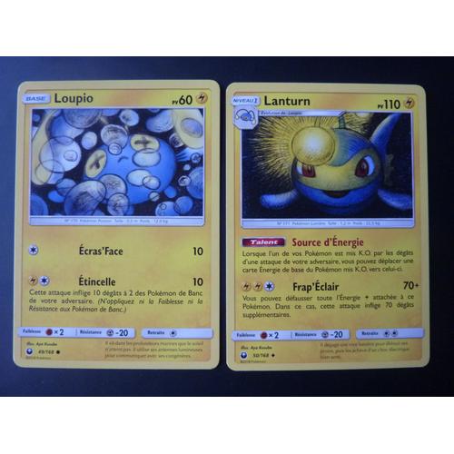 Loupio 49/168 Et Lanturn 50/168 - Pokemon Sl7 Tempête Céleste
