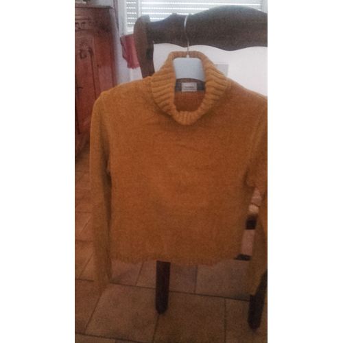Pull Moutarde, Effet Velours Manches Longues Tm