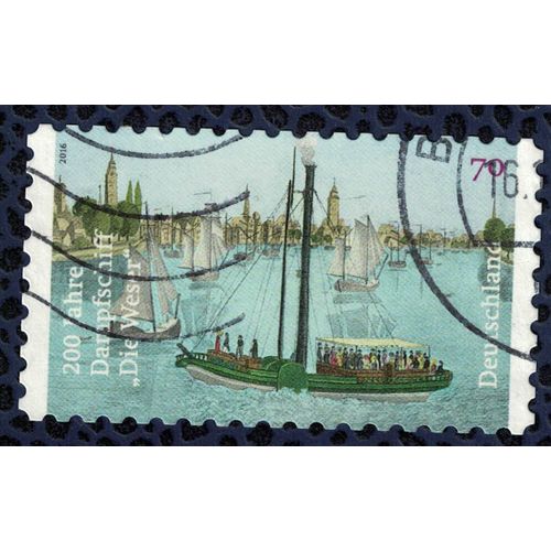 Allemagne 2016 Oblitéré Used 200 Ans Du Bateau À Vapeur Weser