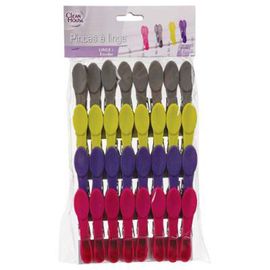 Lot De 32 Pinces ? Linge "Arrondies" 8cm Multicolore