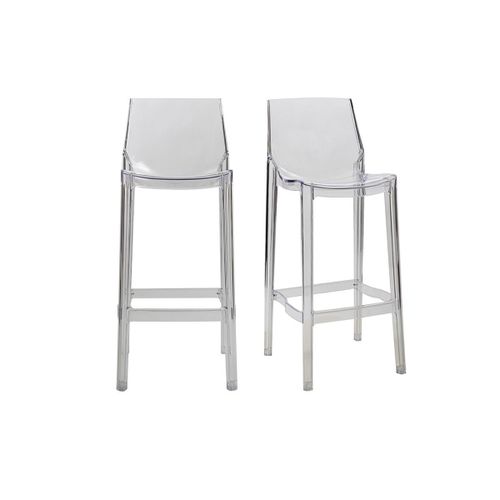 Tabouret De Bar Design Transparent Lot De 2 Ylak