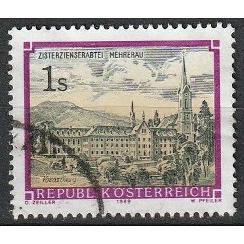 Série Abbayes Et Monastères, Timbre Autriche Oblitéré "Abbaye De Wettingen-Mehrerau" 1989 N° 1796