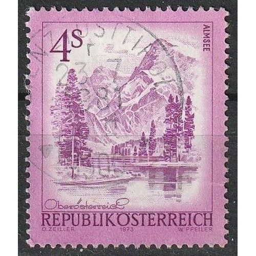 Série Paysages, Timbre Autriche Oblitéré "Almsee" 1973 N° 1259