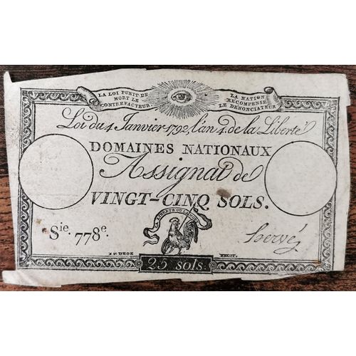 Assignat 25 Sols - 4 Janvier 1792 - Série 778 - Domaine Nationaux