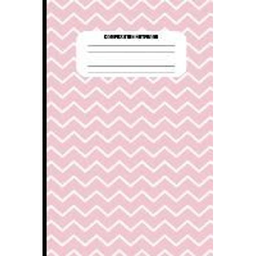 Composition Notebook: Light Pink With White Zig Zags (Horizontal) (100 Pages, College Ruled)