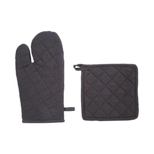 Gant & Manique De Cuisine "Coton" 33cm Gris Foncé