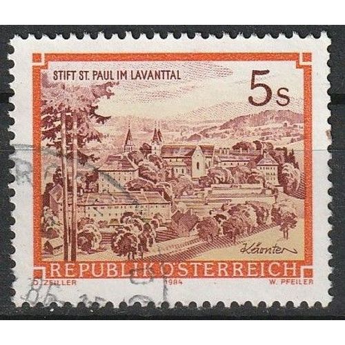 Série Monastères, Timbre Autriche Oblitéré "Monastère St. Paul Im Lavanttal" 1984 N° 1656