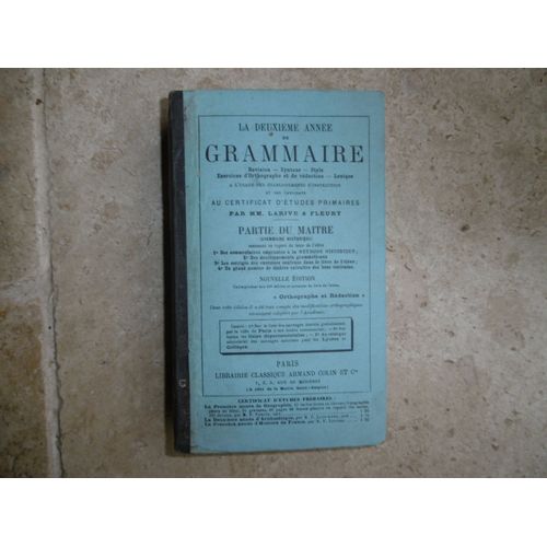 Deuxième Année De Grammaire Au Certificat D'études Primaires