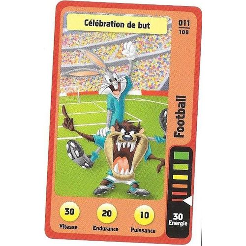 Carte Auchan 2014 La Fete Du Sport Looney Tunes N° 011 /108 Football Célébration De But