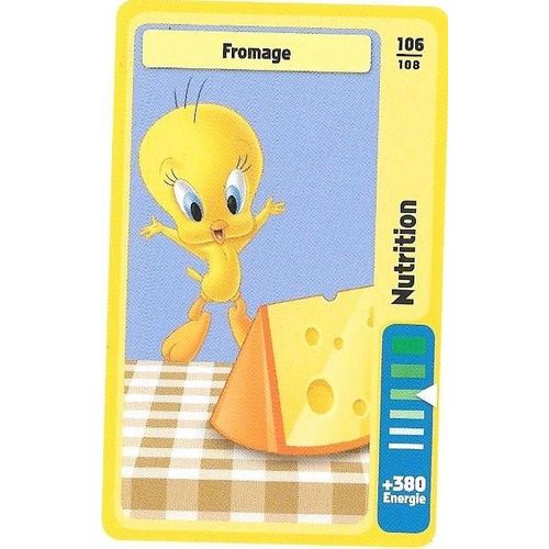 Carte Auchan 2014 La Fete Du Sport Looney Tunes N° 106 / 108 Nutrition Fromage