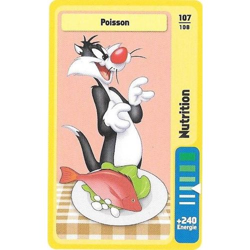 Carte Auchan 2014 La Fete Du Sport Looney Tunes N° 107 /108 Nutrition Poisson
