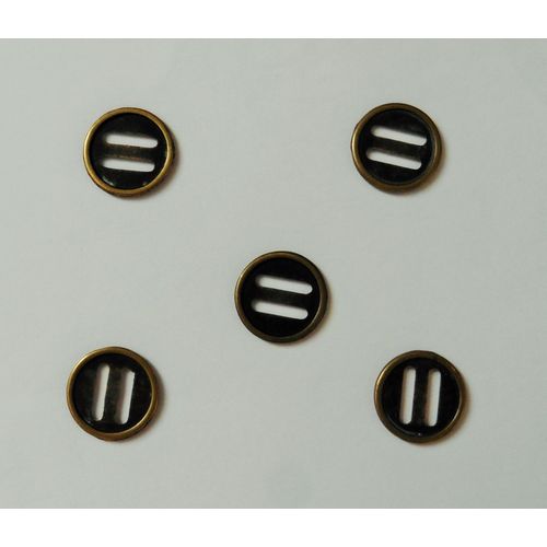 5 Boutons Métal Bronze. Doré. Diamètre 1,6 Cm