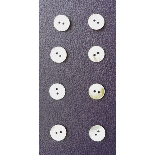 Lot De 8 Boutons Nacré Blanc Irisé. Diamètre 1,3 Cm