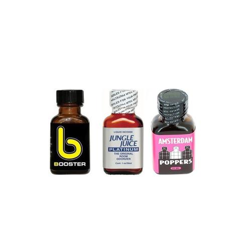 3 Poppers 24 Ml Différents - Booster - Jungle Juice - Amsterdam