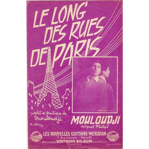 Partition Mouloudji Le Long Des Rues De Paris