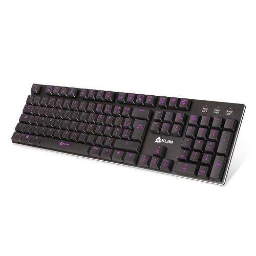 KLIM Dash ¿ NOUVEAU ¿ Clavier Mécanique AZERTY avec Switchs Red Low Profile pour les Professionnels et Gamers ¿ Garantie 10 Ans ¿ Rétroéclairage RGB ¿ Structure Métallique ¿ Personnalisation Totale