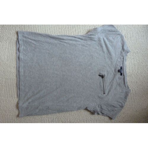 T Shirt Kiabi Poche Zippée Gris Xs