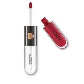 Kiko Milano - Unlimited Double Touch Long-Lasting Liquid Lipstick With A Bright Finish In A Two-Step Application Color Satin Currant Red 108. 