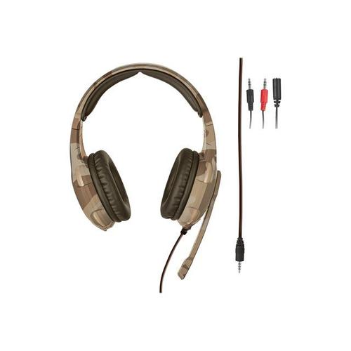 Trust GXT 310D Radius - Gaming - micro-casque - circum-aural - filaire - jack 3,5mm - Camouflage désert