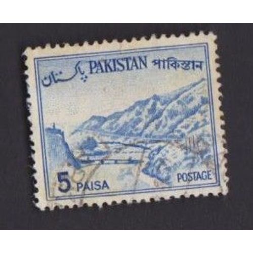 Timbre Pakistan Passe De Khyber Montagne Paysage 5 Paisa Oblitéré Service