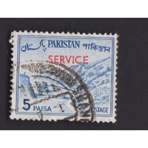 Timbre Pakistan Passe De Khyber Montagnes Paysage 5 Paisa Oblitéré Service