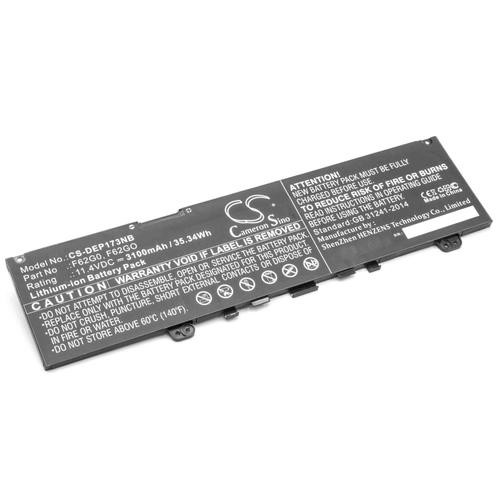 vhbw Li-Ion batterie 3100mAh (11.4V) noir pour ordinateur portable laptop notebook Dell Inspiron 13 7000, 7373