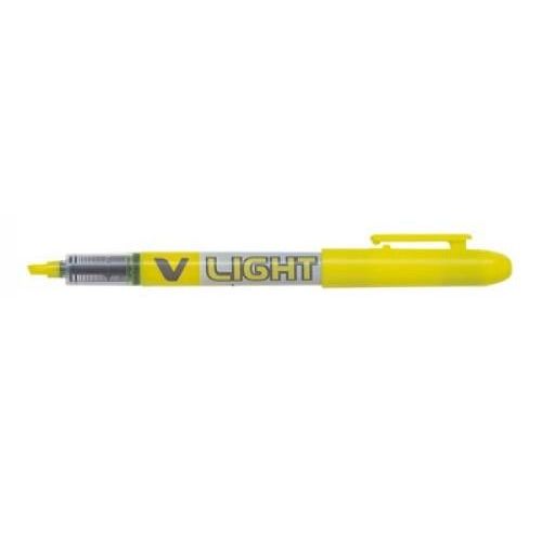 Pilot Lot De 5 Surligneurs De Poche V-Light Pte Biseautée Encre Liquide Jaune