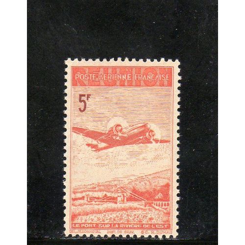 Timbre De Poste Aérienne De La Réunion (Avion En Vol)