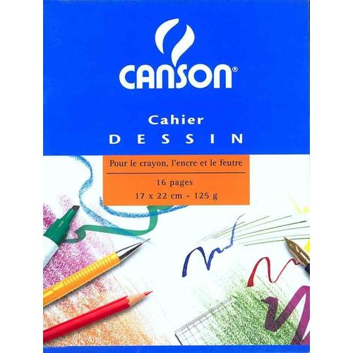 Canson Cahier À Dessin 32 Pages Uni, 120 G/M2, 170 X 220 Mm