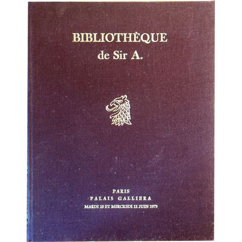 Bibliothèque De Sir A.. Livres Anciens, Exemplaires Imprimés Sur Peau De Vélin. Architecture - Antiquités - Décoration. Histoire Naturelle, Livres Illustrés Du Xviiie Siècle, Livres De Fêtes. Reliures