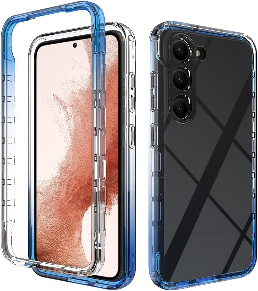 Coque Pour Oppo A16 Transparente Gradient Color Tpu Antichoc Housse, Bleu