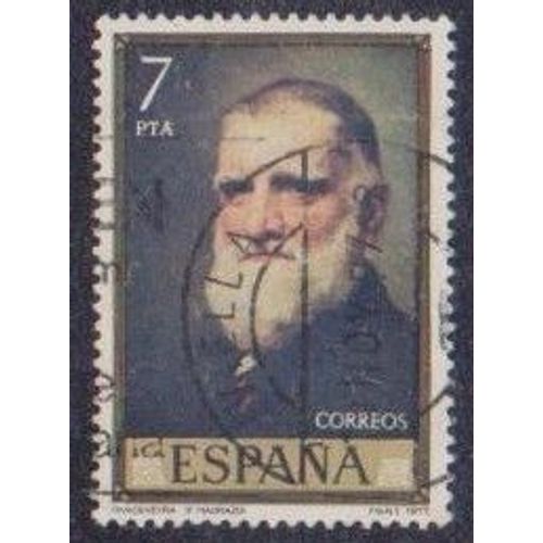 Timbre DEspagne N°2080 Y & T 7 P. Or Et Polychrome Journée Du Timbre Tableaux De F. Madrazo Rivadeneyra