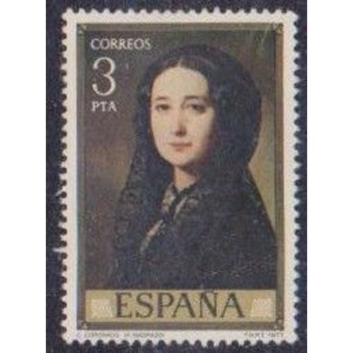 Timbre DEspagne N°2077 Y & T 3 P. Or Et Polychrome Journée Du Timbre Tableaux De F. Madrazo C. Coronado